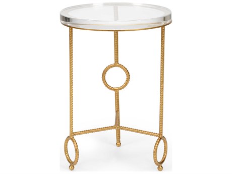 Chelsea House Bradshaw Orrell Yonkers Round Gold Clear Side Table - Acrylic