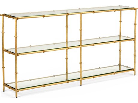 Chelsea House Claire Bell Lauren Rectangular Glass Gold Console