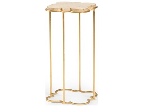 Chelsea House Bristol Stone White Gold Drink Table