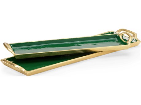 Chelsea House Emerald Enamel Trays