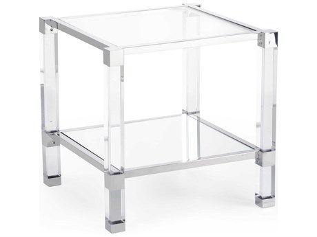 Chelsea House Vancouver Square Acrylic Clear Silver Side Table