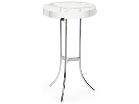 Chelsea House Ragsdale Acrylic Round Clear Silver Side Table
