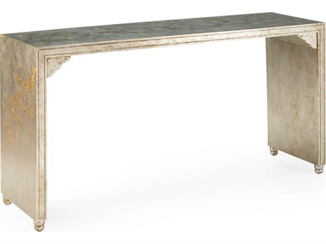 Chelsea House Jamie Merida Cherry Blossom Rectangular Glass Silver Console