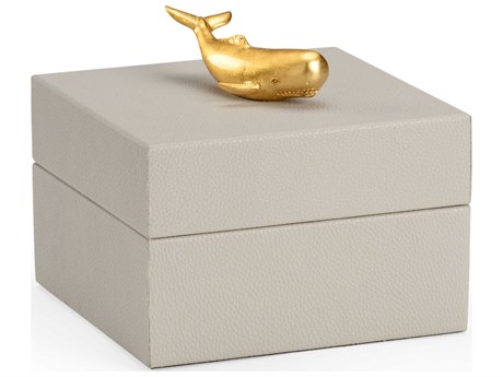 Chelsea House Pam Cain Whale Handle Box - Gray