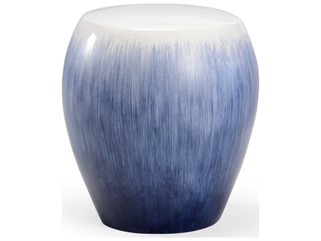 Chelsea House Shayla Copas Blue White Accent Stool
