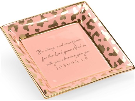 Chelsea House Shayla Copas Square Jungle Verse Plate - Coral