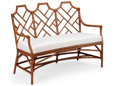 Chelsea House Brown White Upholstered Accent Bench