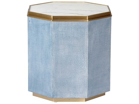 Chelsea House Bradshaw Orrell Bunching Octagon Marble Blue White Cocktail Table -