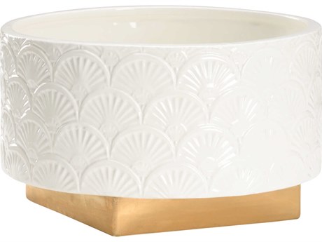Chelsea House Elizabeth Wicker Deco Fan Cachepot