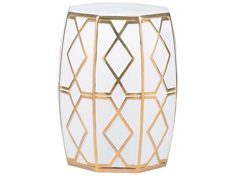 Chelsea House Shayla Copas White Gold Accent Stool