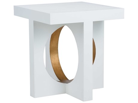 Chelsea House Bradshaw Orrell Swoop Square Wood Side Table - White