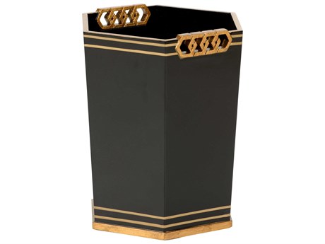 Chelsea House Shayla Copas Oliver Wastebasket - Black/Gold