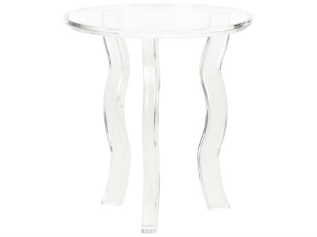 Chelsea House Bill Cain London Round Acrylic Transparent Side Table - Clear