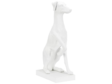 Chelsea House Claire Bell Matte White Greyhound Sculpture