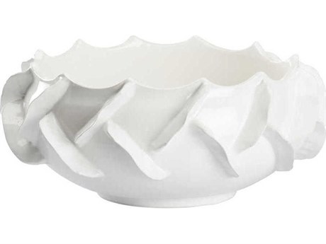 Chelsea House Shard Glossy White Decorative Bowl