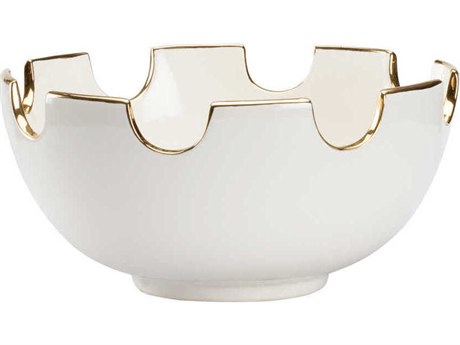 Chelsea House Classic White Gold Decorative Bowl