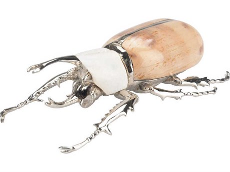 Chelsea House Silver Plated Eyed Cowrie Cow Bone Beetle Paperweight