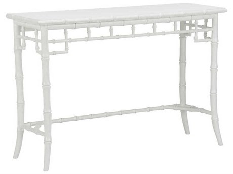 Chelsea House Bamboo Rectangular Wood White Console Table