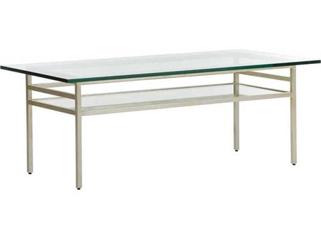 Chelsea House Treasury Rectangular Glass Silver Coffee Table