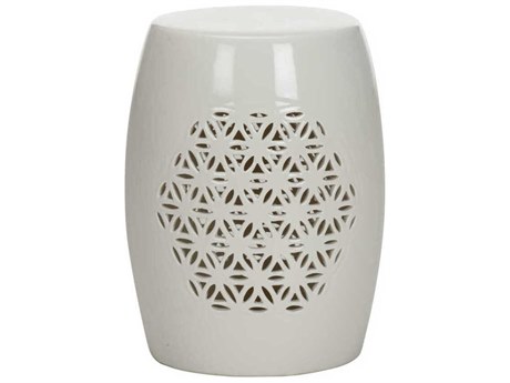 Chelsea House Flower of Life Garden White Accent Stool