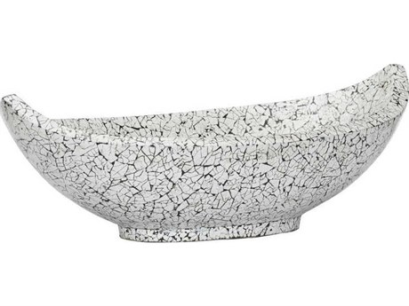 Chelsea House Black White Crackled Long Bowl