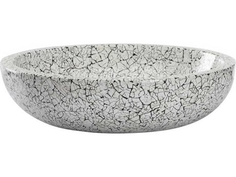 Chelsea House Black White Crackled Bowl