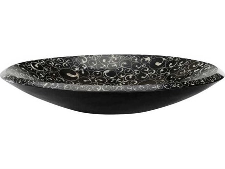 Chelsea House Black White Crackled Platter