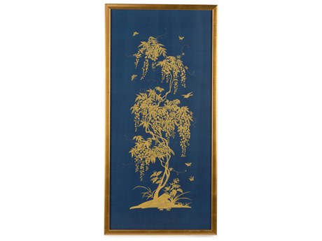 Chelsea House Gold Flowering Tree On Blue B