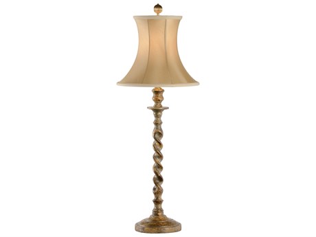 Chelsea House Bill Cain Barley Twist Gold Green Table Lamp