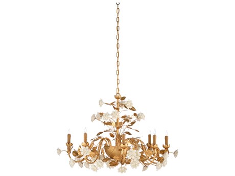 Chelsea House Gold White Tiered Chandelier