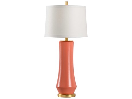 Chelsea House Jamie Merida Landover Pink Gold Orange Table Lamp - Coral