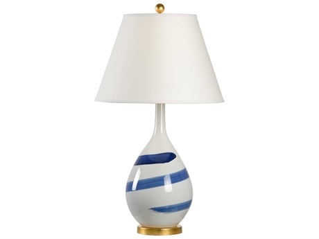 Chelsea House Blue Swirl White Table Lamp