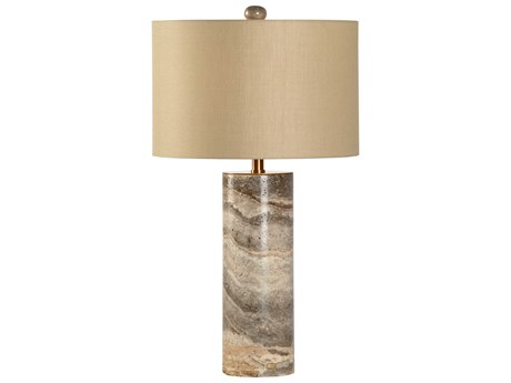 Chelsea House Gray Marble Column Table Lamp