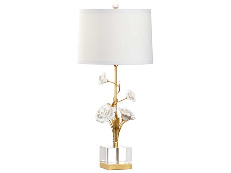 Chelsea House Large Rose Gold White Table Lamp