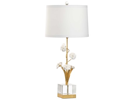 Chelsea House Large Orchid Gold White Table Lamp