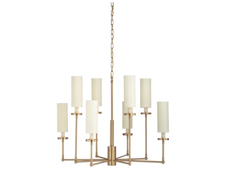 Chelsea House 8-Light Gold Brass Cylinder Tiered Chandelier