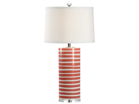 Chelsea House Orange Banded White Table Lamp