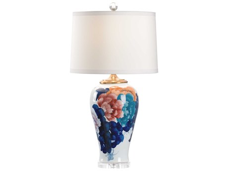 Chelsea House Garden City Urn Blue Red Orange Table Lamp