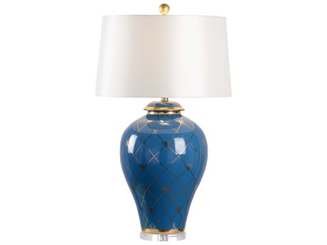 Chelsea House Shayla Copas Ginger Jar Blue Gold Table Lamp -