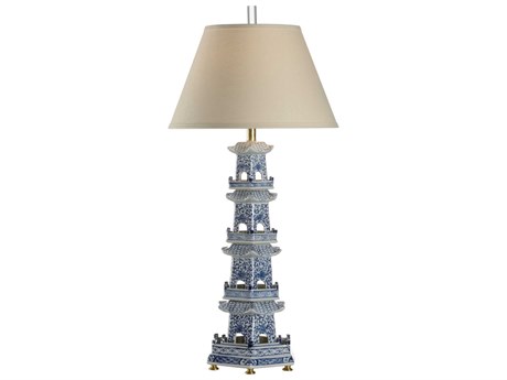 Chelsea House Pagoda Blue White Table Lamp - Blue/White