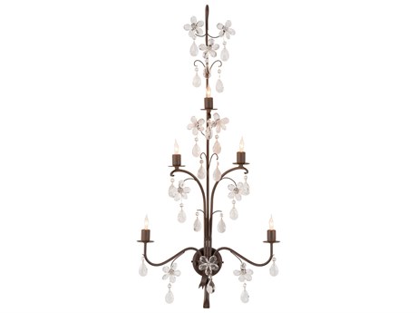 Chelsea House Brown Bronze Crystal Wall Sconce