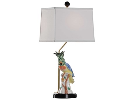Chelsea House Hope Parrot Green White Yellow Table Lamp - Left Facing
