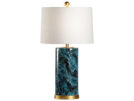 Chelsea House Malachite Cylinder Green Blue Table Lamp