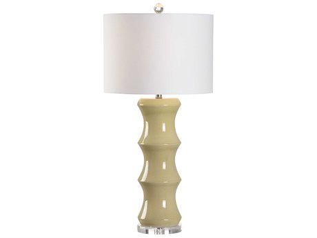 Chelsea House Jamie Merida Shelbourne Moss Crackle Glaze Yellow Table Lamp -