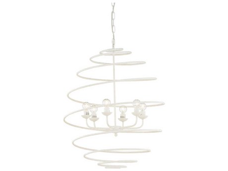 Chelsea House Spyra 6-Light Matte White Chandelier