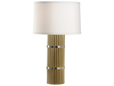 Chelsea House Douglas Polished Brass Nickel Off White Silkette Buffet Lamp