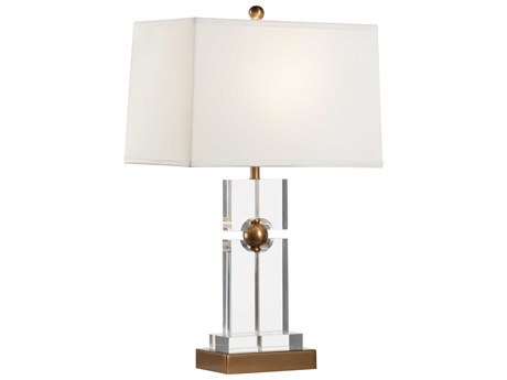 Chelsea House Moore Clear Copper Off White Silk Table Lamp