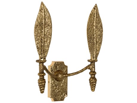 Chelsea House Magnolia 2-Light Textured Brass Wall Sconce