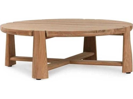 Classic Home Outdoor Aston Natural Wood Round Coffee Table