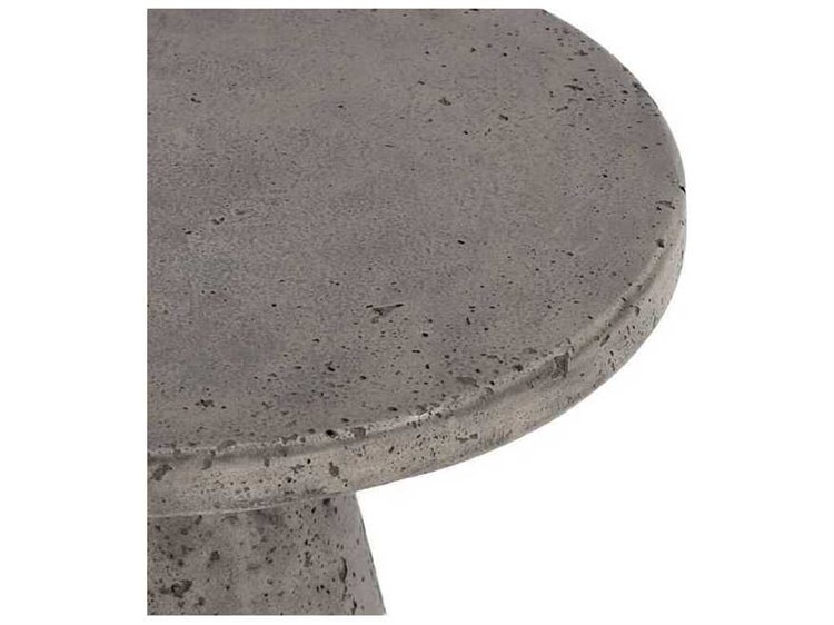 Classic Home Outdoor Collins Round End Table Dark Grey Concrete 2